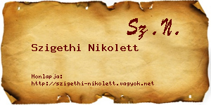 Szigethi Nikolett névjegykártya